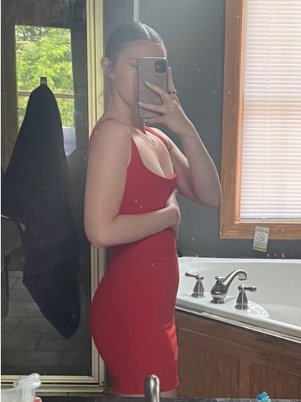 Zara Red Mini Bodycon Dress - Picture 2 of 3